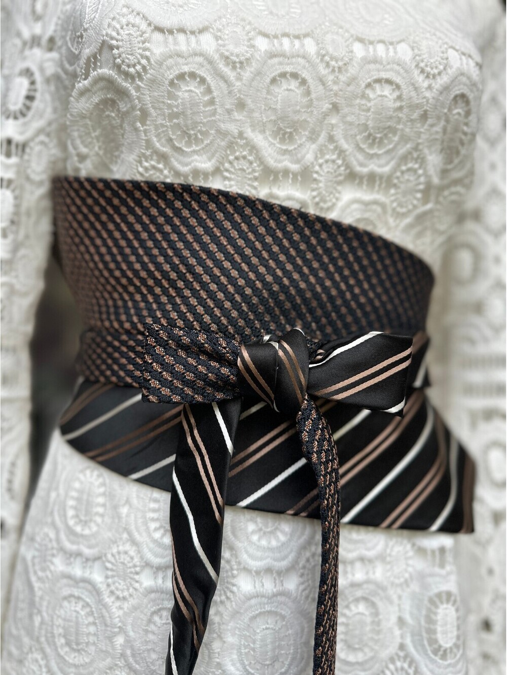 Upcycled Vintage Silk Corset Obi Waist Belt | OOAK | OS
